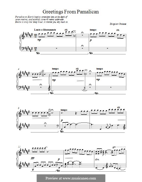 Greetings from Pamalican: Para Piano by Zbigniew Preisner