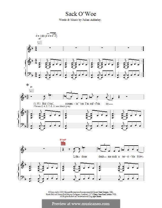 Sack O'Woe: Para vocais e piano (ou Guitarra) by Van Morrison