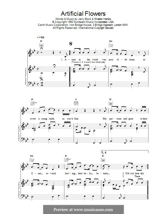 Artificial Flowers (The Beautiful South): Para vocais e piano (ou Guitarra) by David Rotheray, Paul Heaton