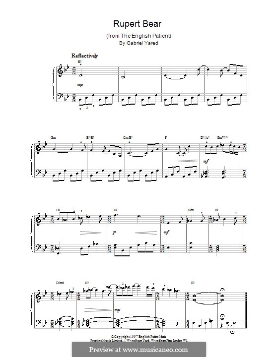 Rupert Bear (from The English Patient): Facil para o piano by Gabriel Yared