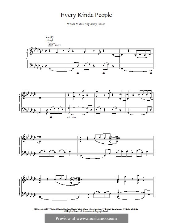 Every Kinda People: Para vocais e piano (ou Guitarra) by Robert Palmer