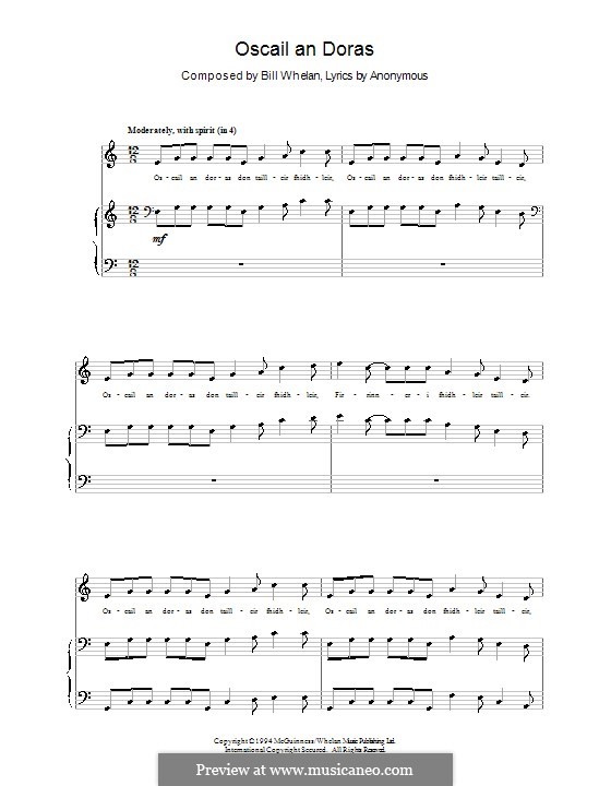 Oscail an Doras (from Riverdance): Para vocais e piano by Bill Whelan