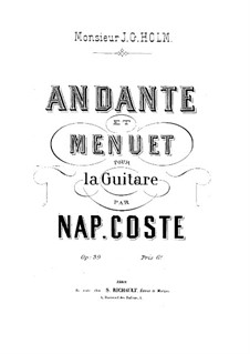 Andante and Menuet , Op.39: Para Guitarra by Napoléon Coste
