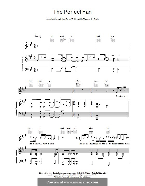 The Perfect Fan (Backstreet Boys): Para vocais e piano (ou Guitarra) by Brian Litrell, Thomas L. Smith