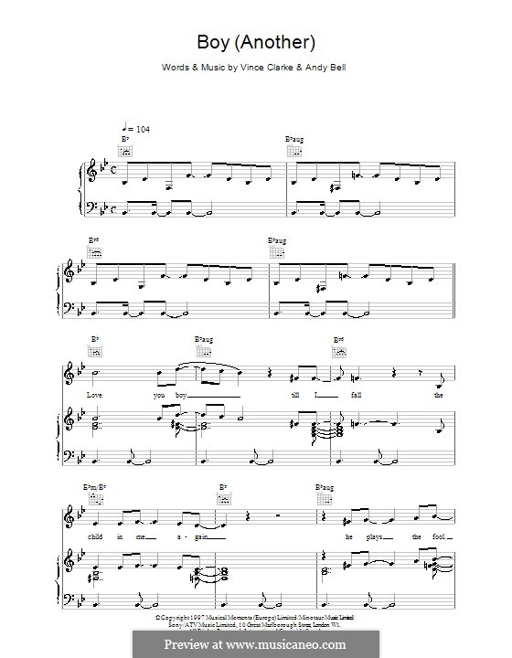 Boy (Erasure): Para vocais e piano (ou Guitarra) by Andy Bell, Vince Clarke
