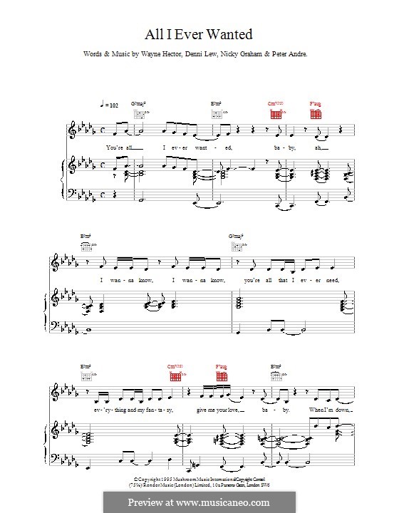 All I Ever Wanted (Peter Andre): Para vocais e piano (ou Guitarra) by Deni Lew, Nicky Graham, Wayne Anthony Hector