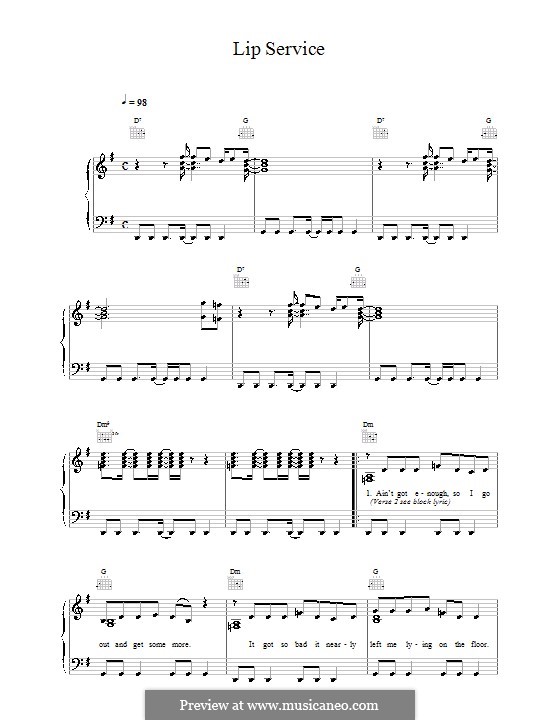 Lip Service (Wet Wet Wet): Para vocais e piano (ou Guitarra) by Graeme Clark, Tom Cunningham, Marti Pellow