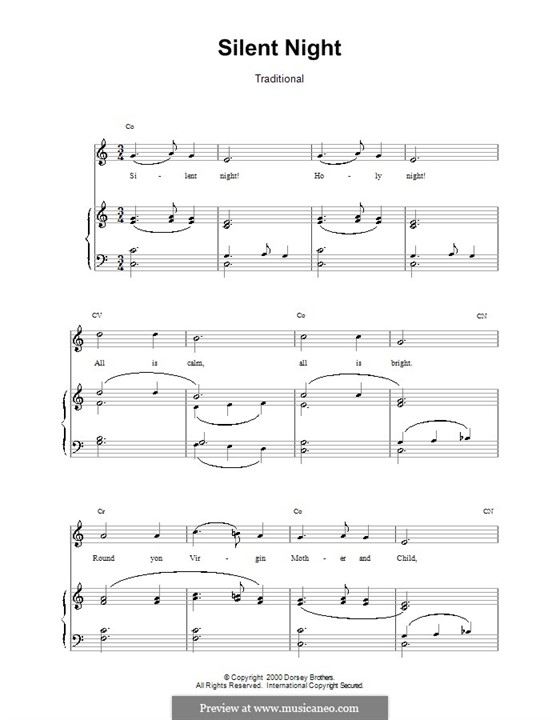Piano-vocal score: Para vocais e piano by Franz Xaver Gruber