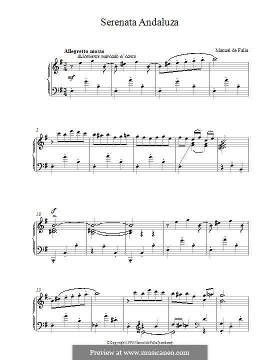 Serenata Andaluza: Serenata Andaluza by Manuel de Falla