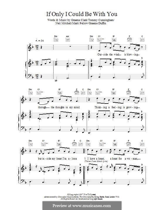 If Only I Could Be with You (Wet Wet Wet): Para vocais e piano (ou Guitarra) by Graeme Clark, Tom Cunningham, Neil Mitchell