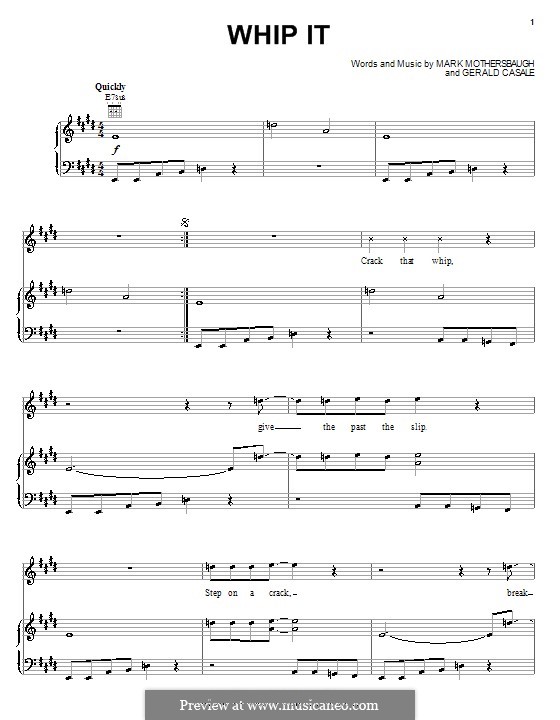 Whip It (Devo): Para vocais e piano (ou Guitarra) by Gerald Casale, Mark Mothersbaugh