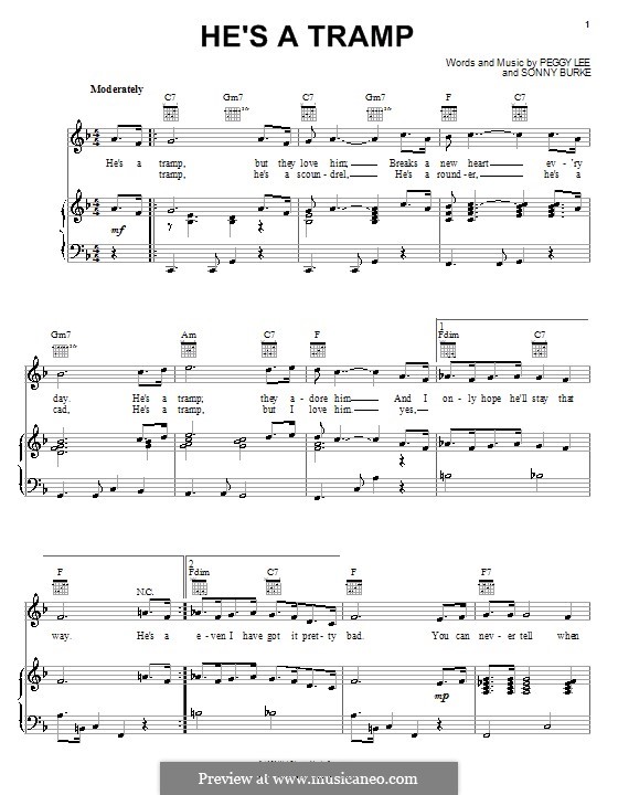 He's a Tramp: Para vocais e piano (ou Guitarra) by Sonny Burke