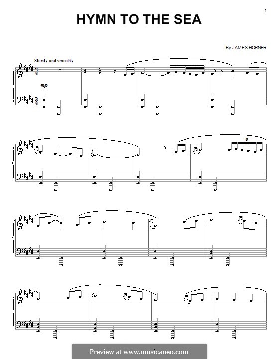 Hymn to the Sea (from Titanic): Para vocais e piano (ou Guitarra) by James Horner