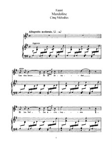 Five Songs, Op.58: set completo by Gabriel Fauré