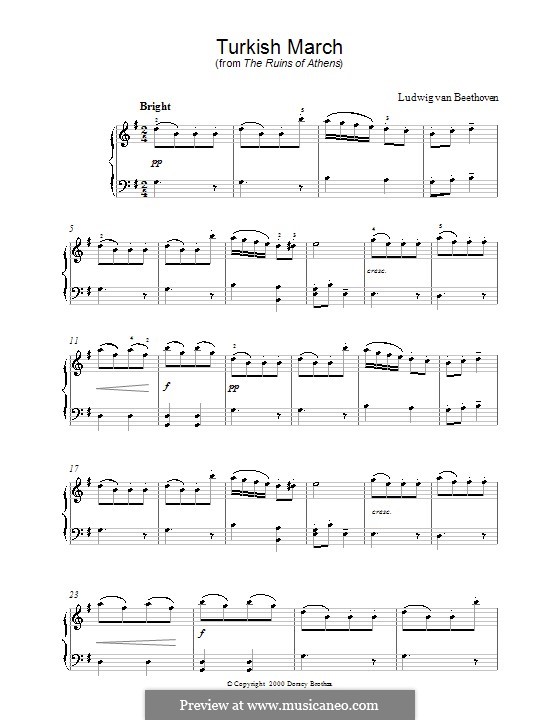 Turkish March: Para Piano by Ludwig van Beethoven