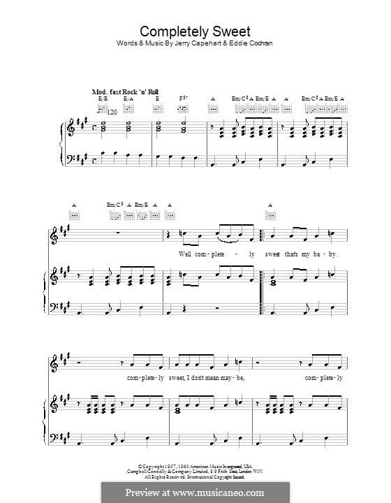 Completely Sweet: Para vocais e piano (ou Guitarra) by Jerry Capehart