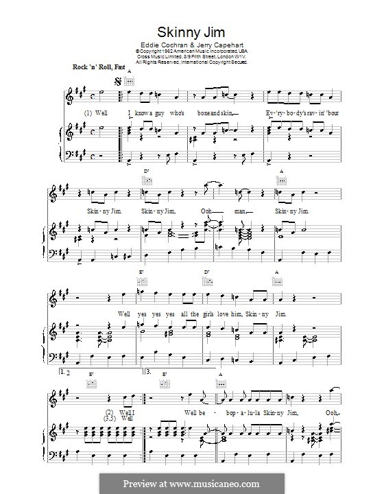 Skinny Jim: Para vocais e piano (ou Guitarra) by Jerry Capehart