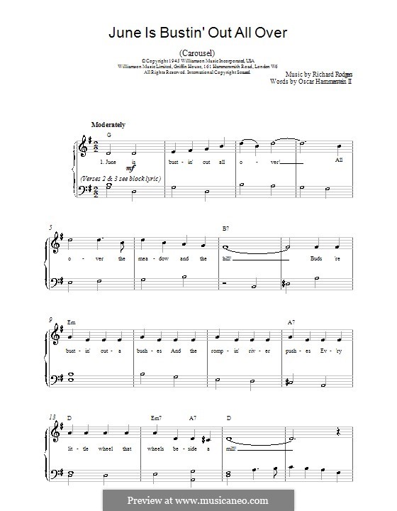June is Bustin' Out All Over (from Carousel): Facil para o piano by Richard Rodgers