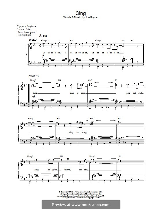 Sing (The Carpenters): Facil para o piano by Joe Raposo