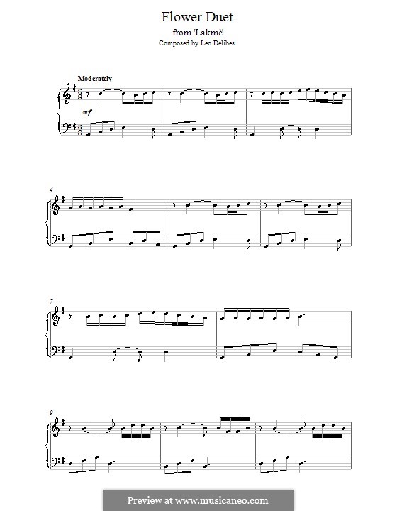 The Flower Duet: Facil para o piano by Léo Delibes