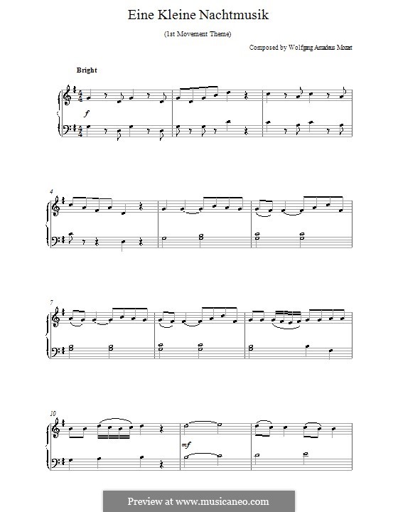 Allegro, for piano: tema by Wolfgang Amadeus Mozart