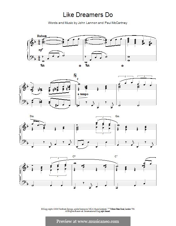 Like Dreamers Do (The Beatles): Facil para o piano by John Lennon, Paul McCartney