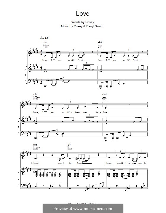 Love (Rosey): Para vocais e piano (ou Guitarra) by Darryl Swann