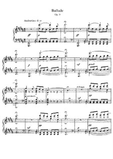 Ballade, Op.9: Para Piano by César Franck
