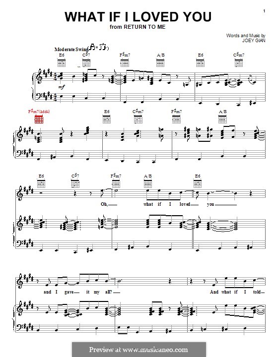 What If I Loved You (from Return To Me): Para vocais e piano (ou Guitarra) by Joey Gian