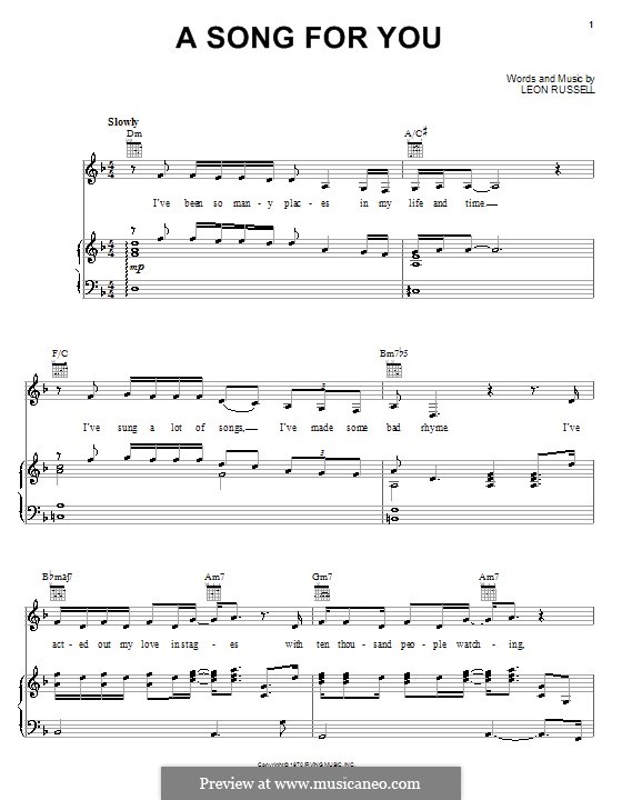 A Song for You: para voz e piano ou guitarra (Carpenters) by Leon Russell