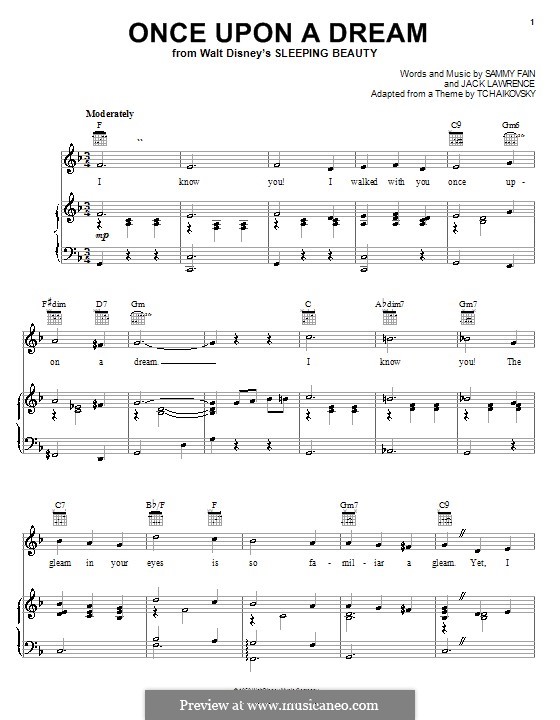 Once Upon A Dream (from Sleeping Beauty): Para vocais e piano (ou Guitarra) by Jack Lawrence, Sammy Fain
