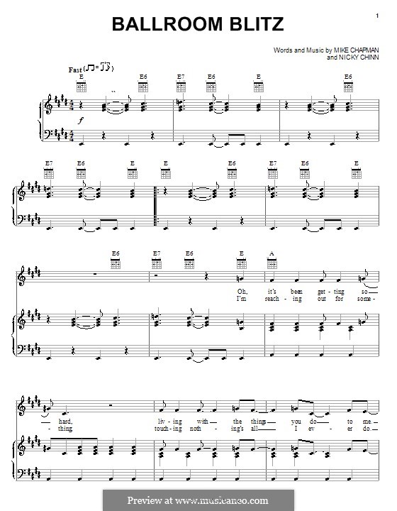 Ballroom Blitz (Sweet): Para vocais e piano (ou Guitarra) by Mike Chapman, Nicky Chinn