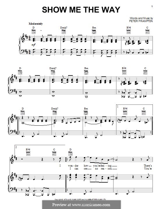 Show Me the Way: Para vocais e piano (ou Guitarra) by Peter Frampton