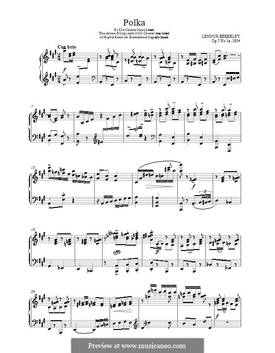 Polka, Op.5 No.1a: Polka by Lennox Berkeley