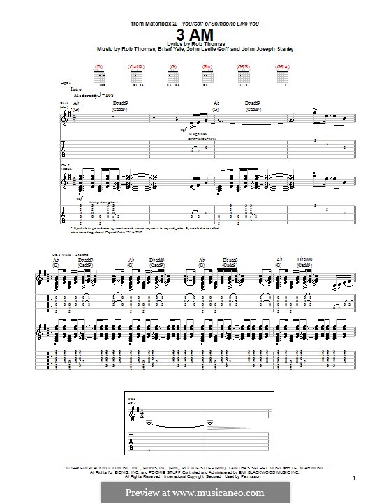 3 AM (Matchbox Twenty): Para guitarra com guia by Brian Yale, Jay Stanley, John Goff, Rob Thomas