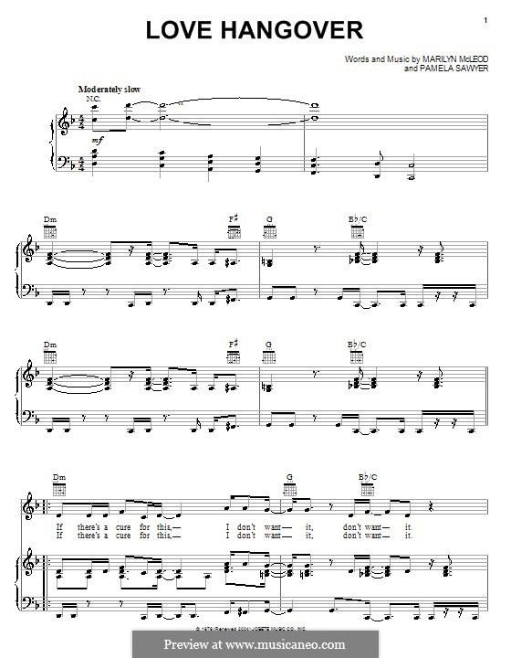 Love Hangover (Diana Ross): Para vocais e piano (ou Guitarra) by Marilyn McLeod, Pamela Sawyer