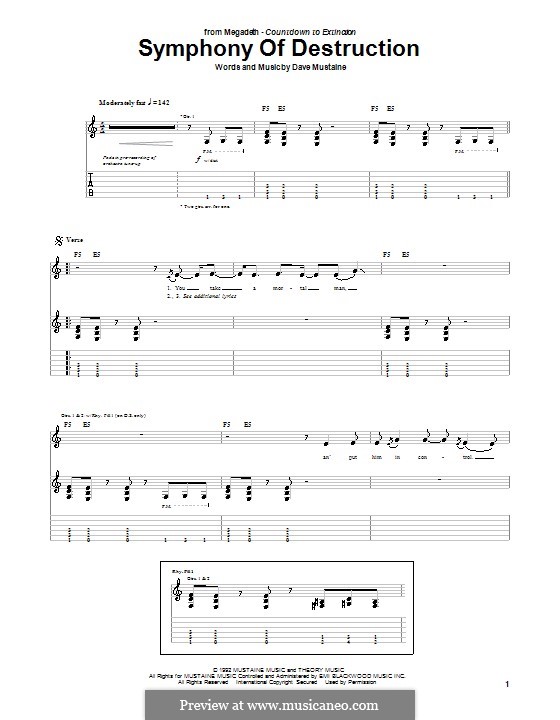 Symphony of Destruction (Megadeth) por D. Mustaine em músicaNeo