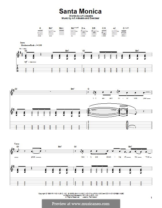 Santa Monica (Everclear): Para guitarra com guia by Art Alexakis