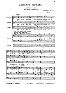 Cantate Domino, Op.22: Cantate Domino by Vincent d' Indy