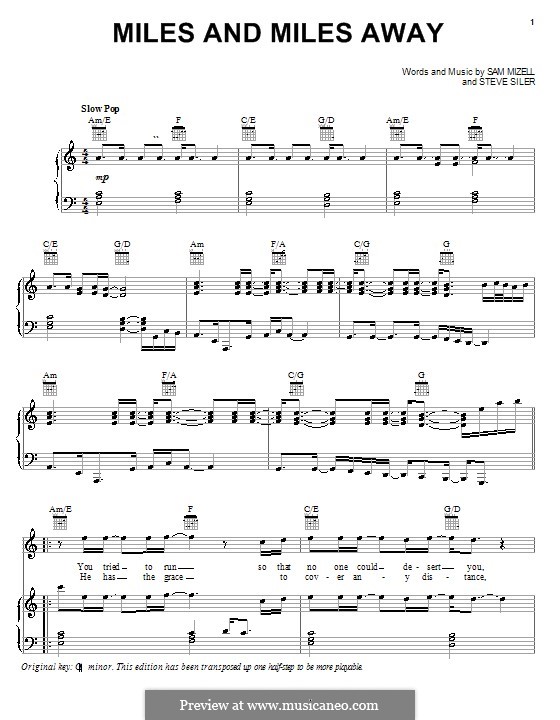 Miles and Miles Away: Para vocais e piano (ou Guitarra) by Sam Mizell, Steve Siler