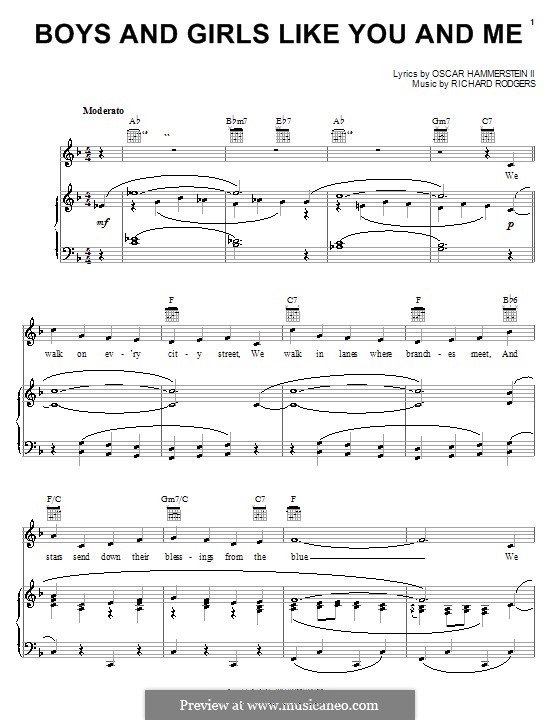 Boys and Girls Like You and Me (from State Fair): para vocais,piano ou guitarra by Richard Rodgers