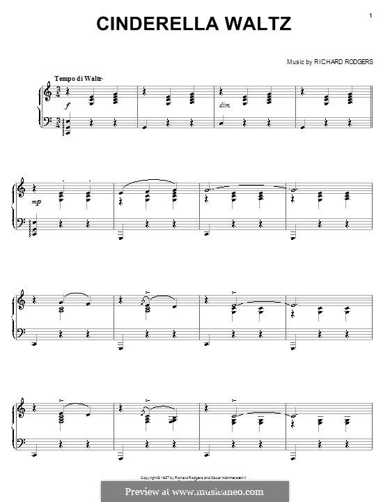 Cinderella Waltz (from Disney's TV Movie Cinderella): Para vocais e piano (ou Guitarra) by Richard Rodgers