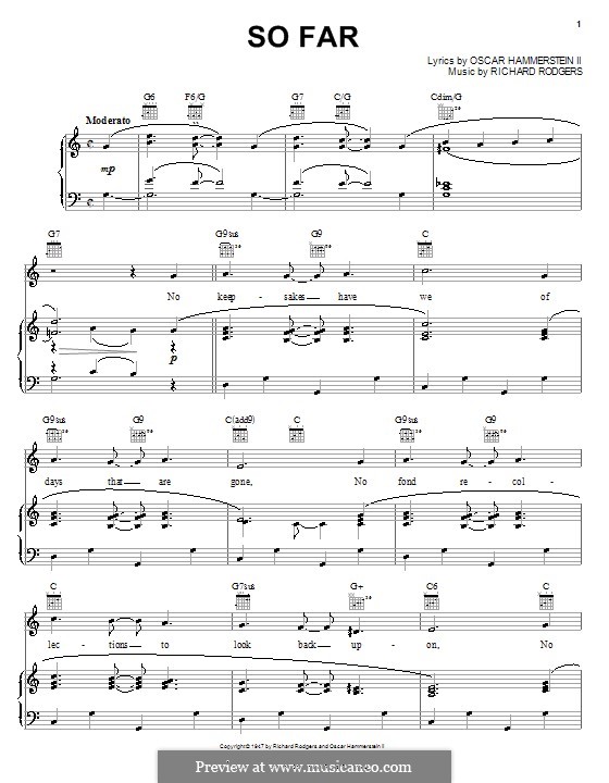 So Far (from Allegro): para vocais,piano ou guitarra by Richard Rodgers