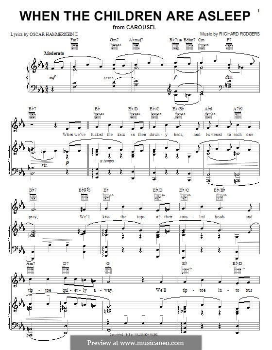 When the Children are Asleep (from Carousel): para vocais,piano ou guitarra by Richard Rodgers