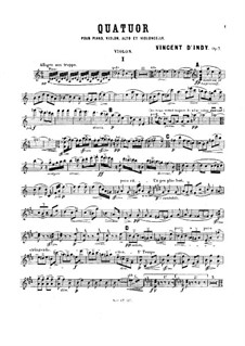 Piano Quartet in A Minor, Op.7: Piano Quartet in A Minor by Vincent d' Indy