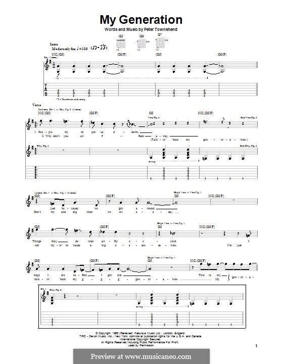 My Generation (The Who): Para guitarra com guia by Peter Townshend