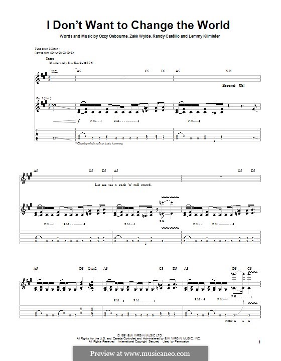 I Don't Want to Change the World (Ozzy Osbourne): Para guitarra com guia by Lemmy Kilmister, Randy Castillo