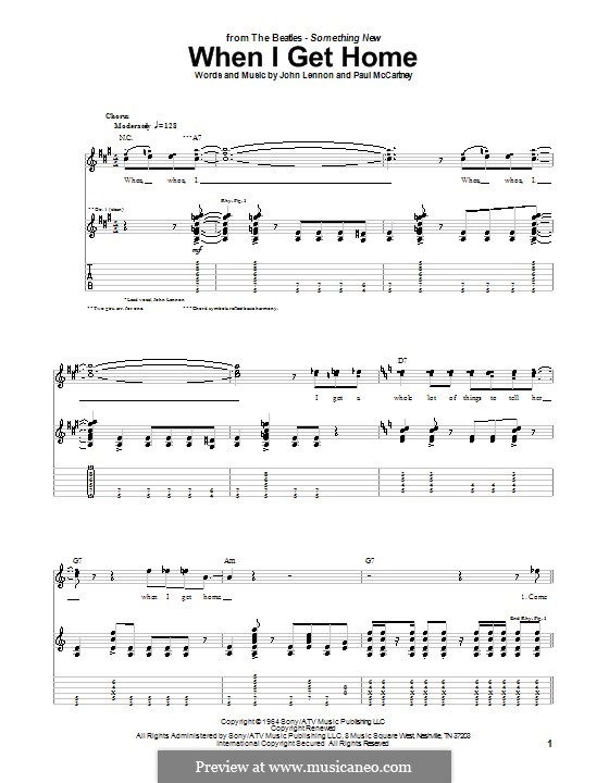 When I Get Home (The Beatles): Para guitarra com guia by John Lennon, Paul McCartney