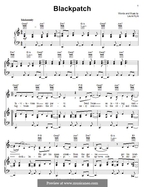 Blackpatch: Para vocais e piano (ou Guitarra) by Laura Nyro
