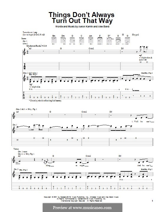 Things Don't Always Turn Out That Way (The Calling): Para guitarra com guia by Aaron Kamin, Alex Band